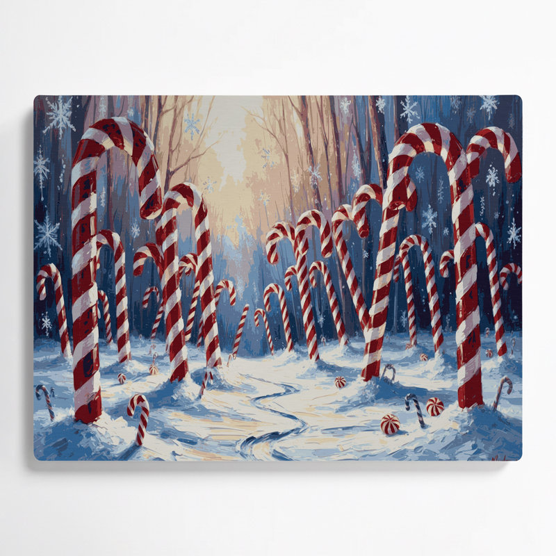 Art mural gris de Noël en forme de forêt de canne à sucre, H 11 po x l 14 po