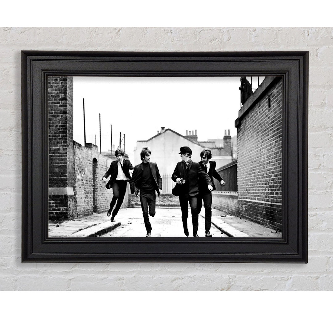 The Beatles Running Gerahmter Druck