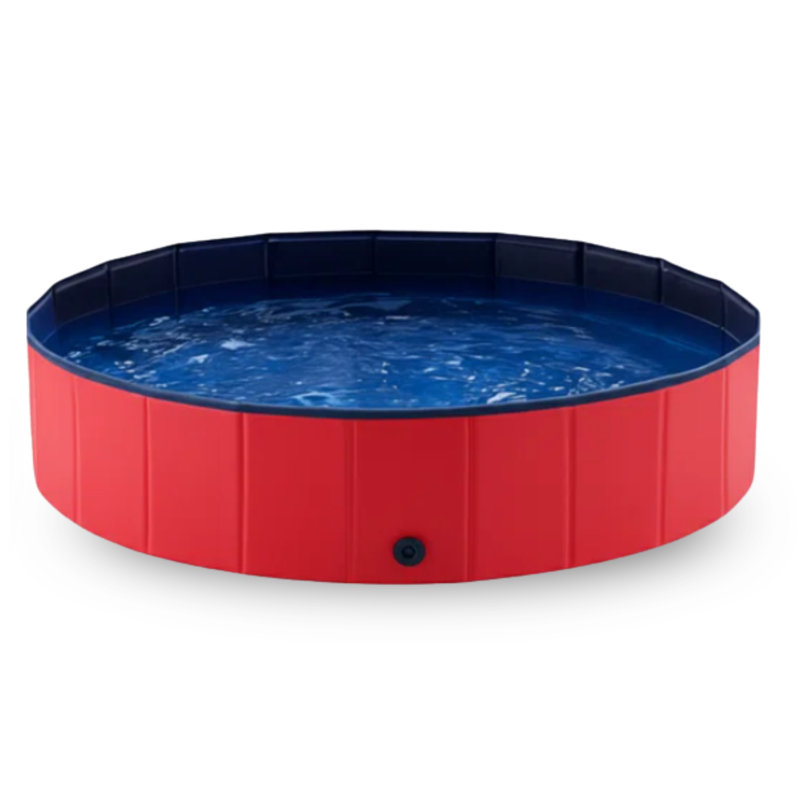 Piscine pour chien pliable et portable Summerpawz, 47 po x 12 po, rubis