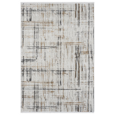 Gionata Collection Cream/Onyx Contemporary Abstract Area Rug