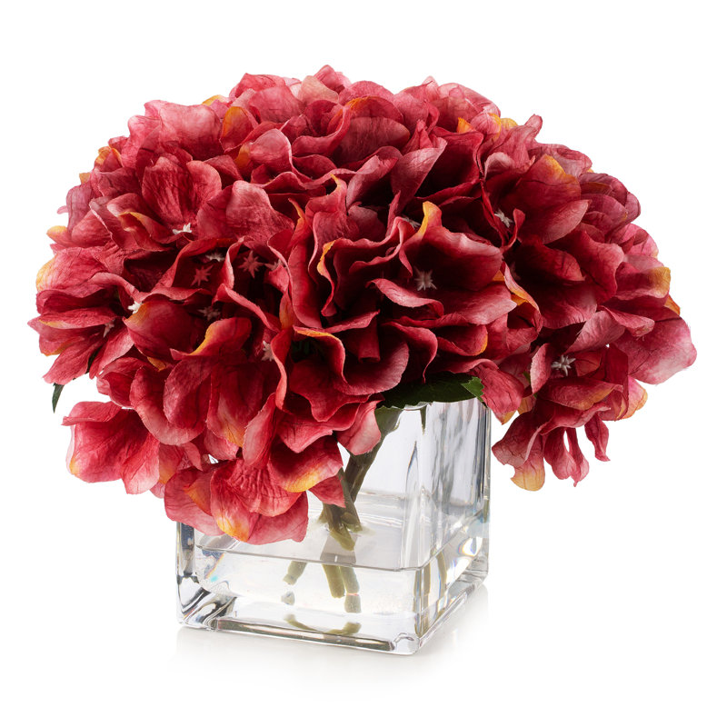 Arrangement floral d'hortensias dans un vase, Fuchsia