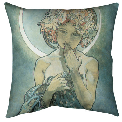Alphonse Mucha Moon Star Floor Pillow - Standard