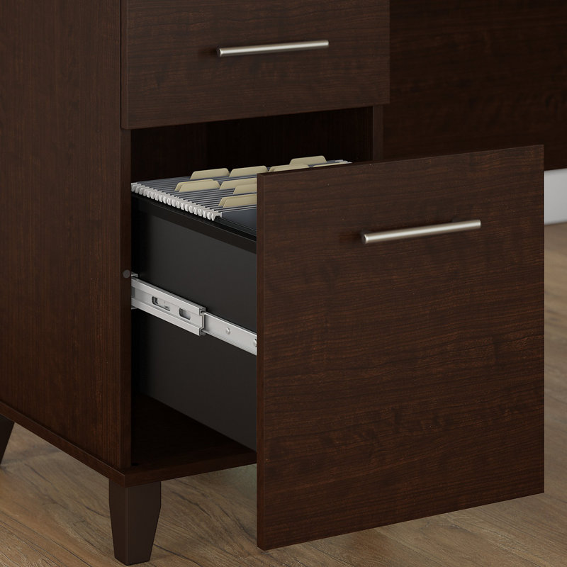 Magomed Piece Standing Desk Office Set, Mocha Cherry