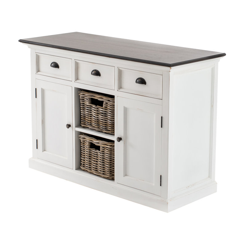 Guisborough 49.21'' Sideboard, White/Brown
