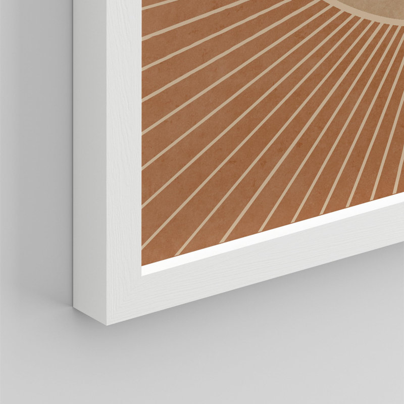 «Earthy Gaze Minimalist Eye Illustration Warm Earth Tones» sur papier, Blanc, H 11 po x l 14 po