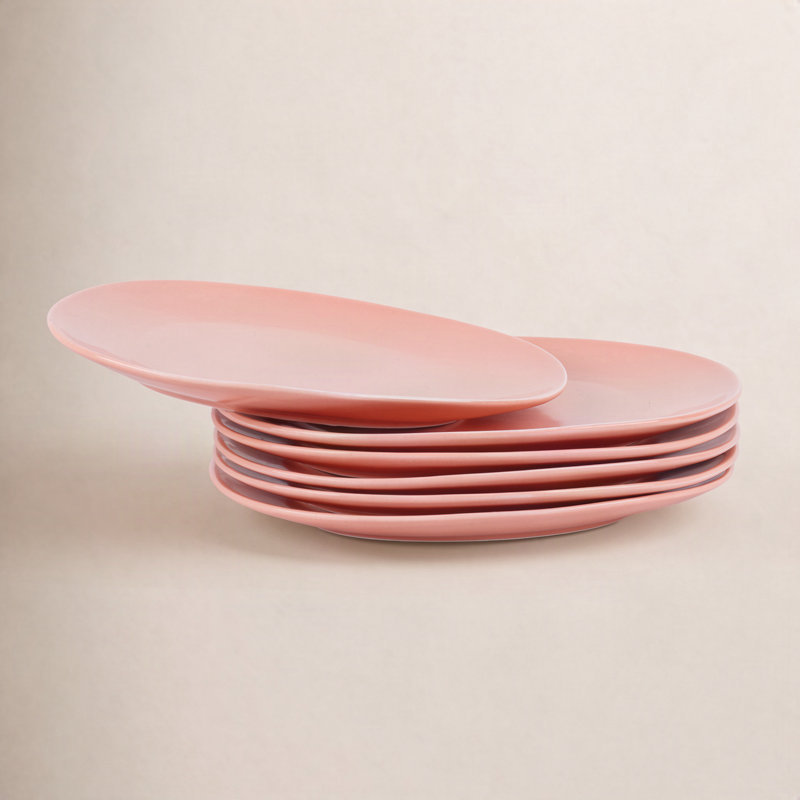 Ensemble d'assiettes à salade en pierre Stone Lain Delilah, Pêche