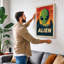Alien Visitor Retro - Wrapped Canvas-380509372-380509373