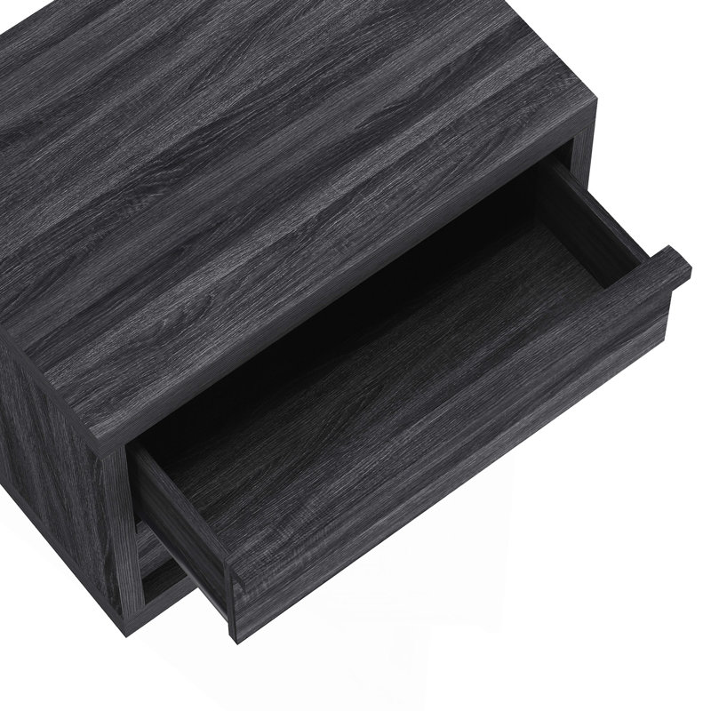 Table de chevet 2 tiroirs Navis, Gris anthracite
