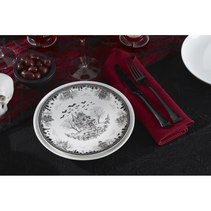 Lenox Haunted Village Accent Plates, Set Of 4, Assorted, Service For 4