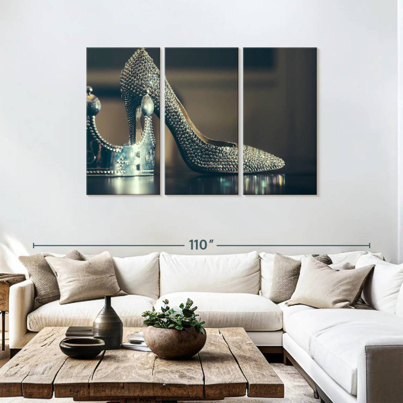 Shuttleworth Silver High Heels, 48" H x 74" W