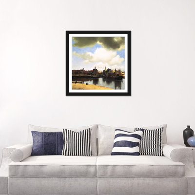 « view of bleu faïence, c. 1660-61 » par reproduction d’art sur toile tendue Johannes Vermeer