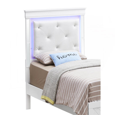 Élégant lit simple en champagne