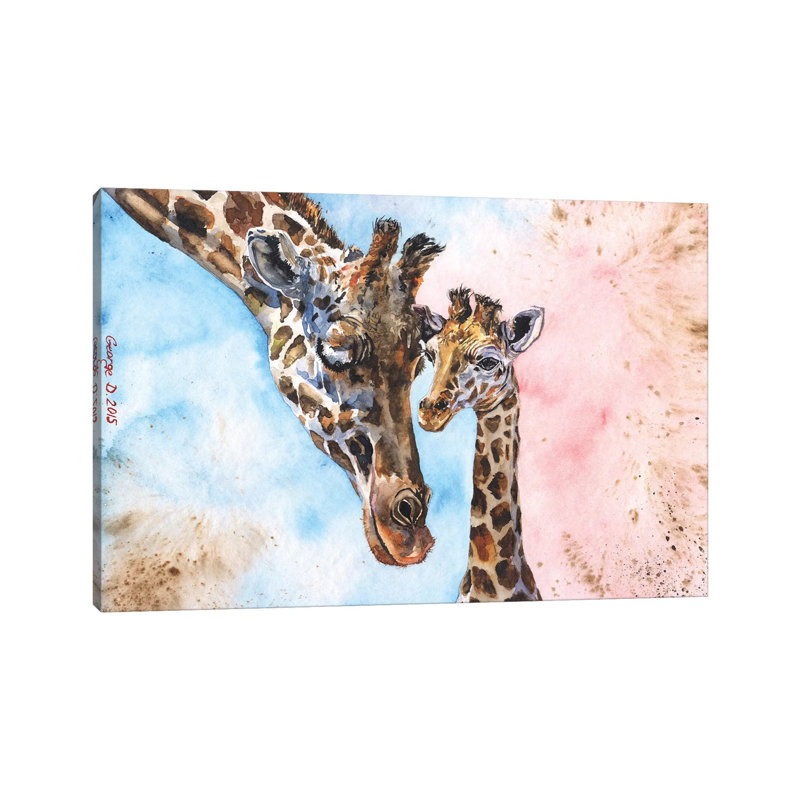 Giraffe Family I by George Dyachenko - Wrapped Canvas Print, 101.6 cm H x 66.04 cm W x 1.91 cm D