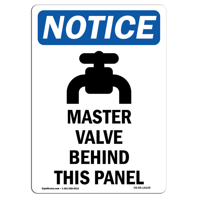Master Valve Behind Sign