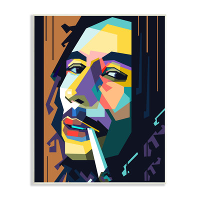 «Modern Bob Marley Portrait», motif géométrique abstrait par Birch & Ink - impression