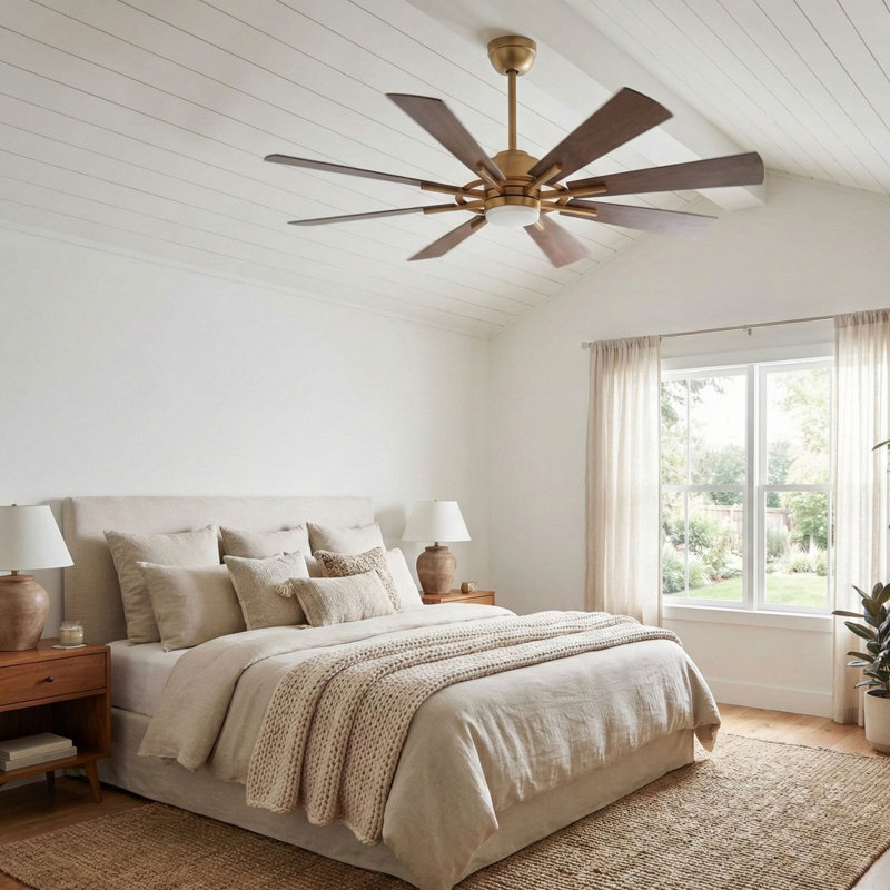 SkyFan Procyon 60" 8-Blade Ceiling Fan, Waltnut/Whitened Oak