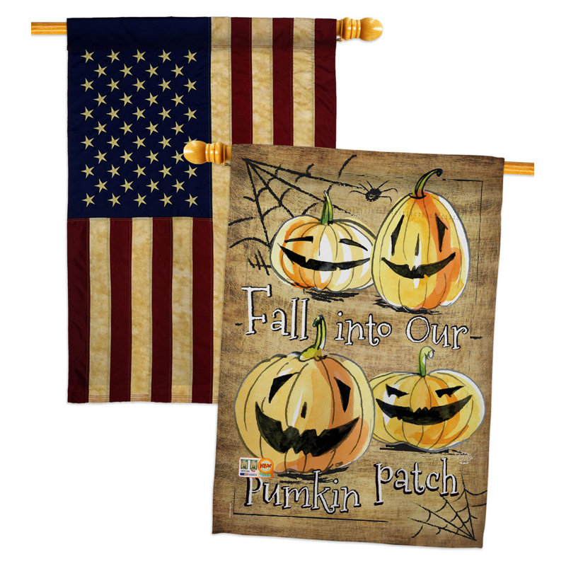 Double Sided 40'' H x 28'' W Polyester Halloween House Flag