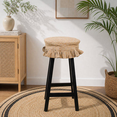 7FF08F0CC4BE4E778C5A20206B27A2F7 Floral Linen Barstool Slipcover