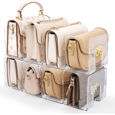 2 Pack Acrylic Purse Organizer, 8-Slot Bag & Purse Organizer, No Assembly