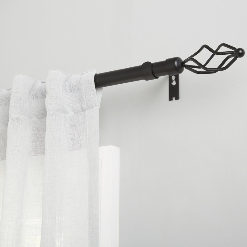 Tringle à rideaux simple réglable 36 "à 72" 1 "Exclusive Home, Noir mat