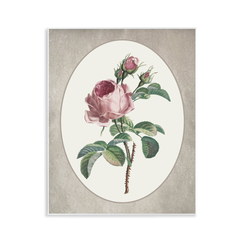 Plaque murale rétro rose dans un cadre ovale, design par lettré et doublé