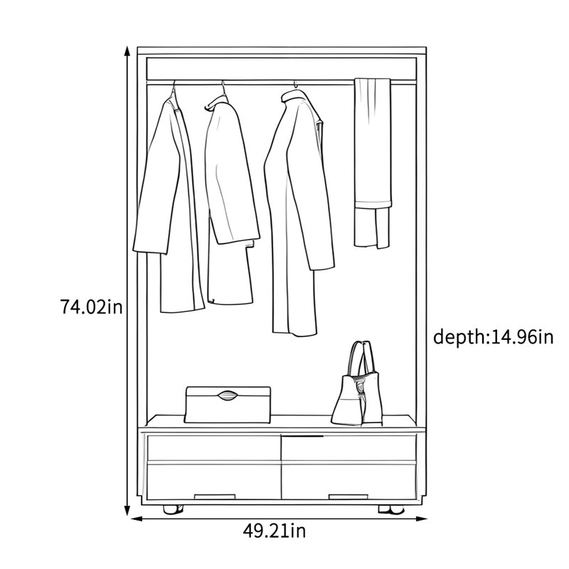 Versatile 360° Rotating Wardrobe with Storage