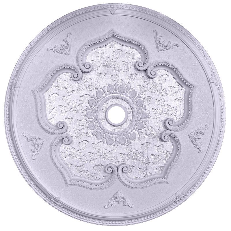 Médaillon de plafond rond à centre feuille