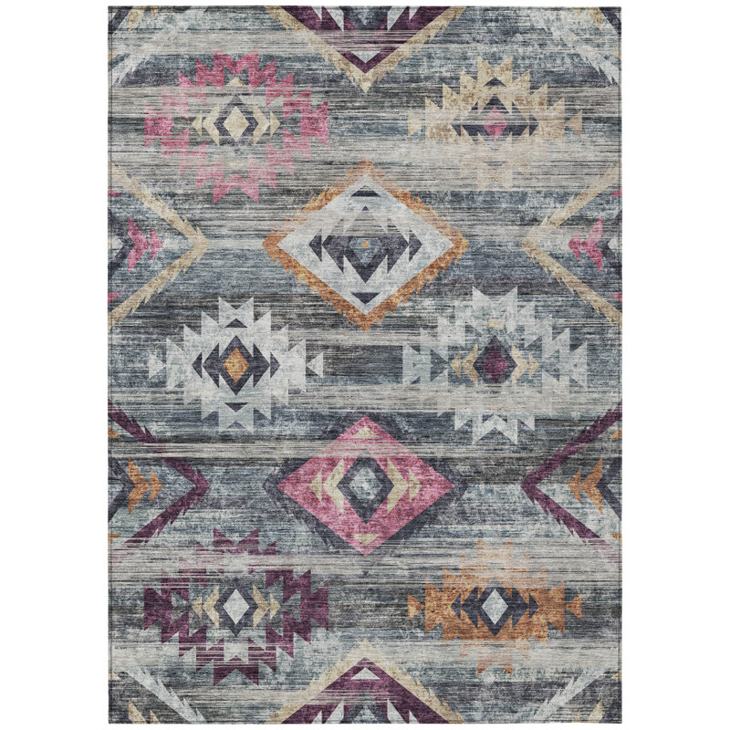 Tapis gris anthracite lavable 5 pi x 8 pi Sud-Ouest