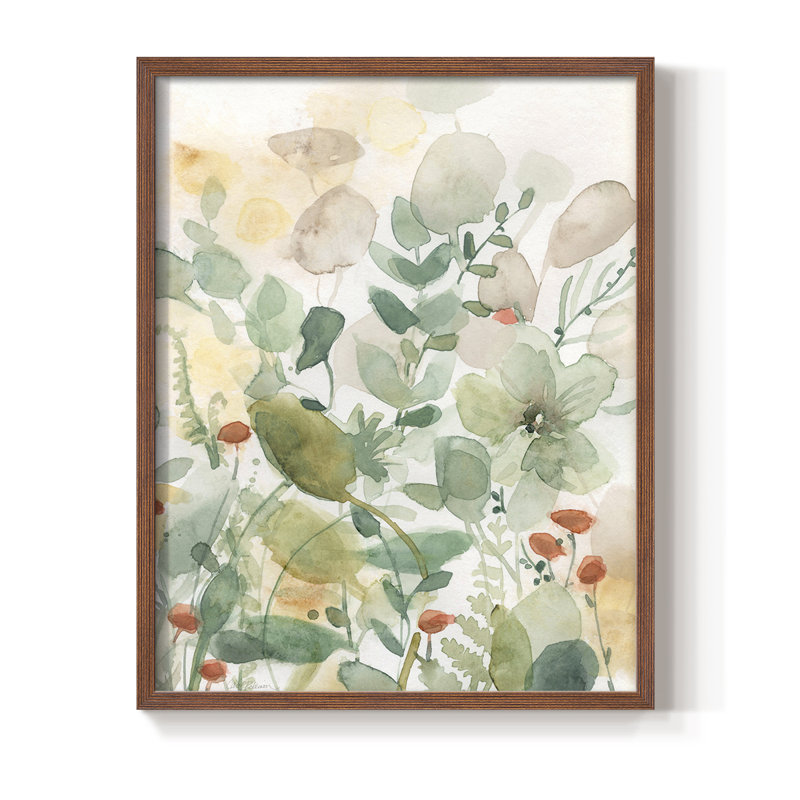 «Wildflower Song II», reproduction encadrée - bois massif, H 15 po x l 12 po, Noyer