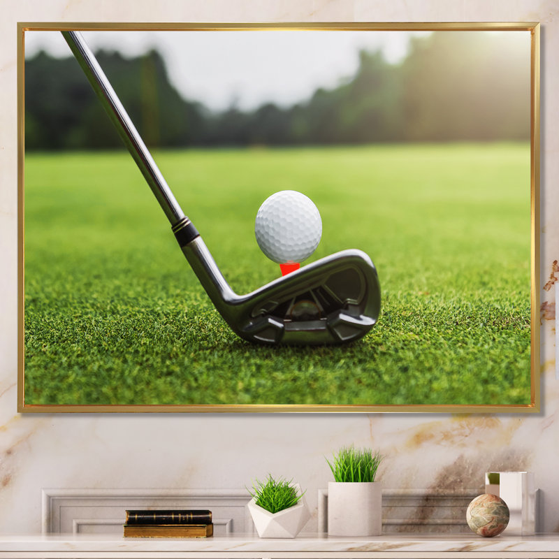 «Golf Swing Excellence II», reproduction sur toile, Cadre flottant doré, H 34 po x l 44 po x P 1,5 po