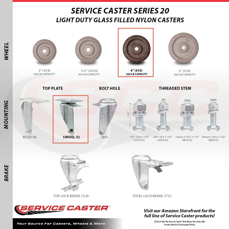 Nylon Top Plate Caster