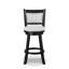 Tabouret pivotant à hauteur de comptoir 2 pièces, siège et repose-pieds rembourrés en tissu, structure de bar en bois avec chaise en bois