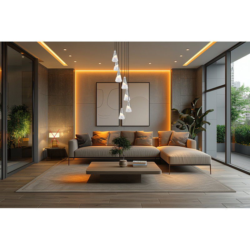 Lustre Jamess, Nickel brossé, 7 lumières