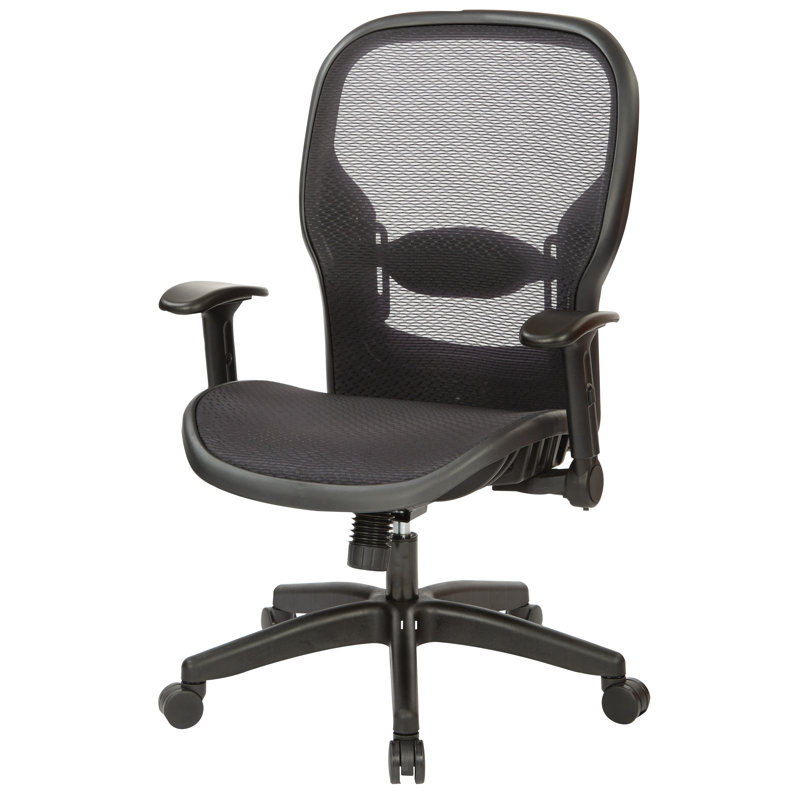 Black Mesh Executive Office Chair with Adjustable Arms
