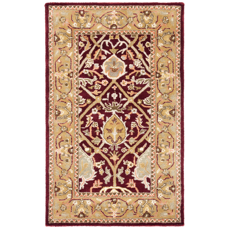 Evie Hand Tufted New Zealand Wool Oriental Rug, Rectangle 4' x 6'