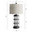 Ensemble de 2 lampes de table modernes en verre avec ports USB et ports de type C, lampes de chevet à chevet à intensité variable à 3 voies pour la chambre à coucher et le salon, noir