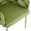 Ensemble de 2 chaises d'appoint modernes en velours vert avec pieds dorés pour le salon
