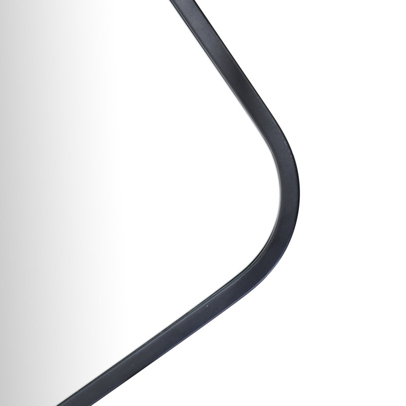 Miroir de coin avec tablette Rey Radius, Noir