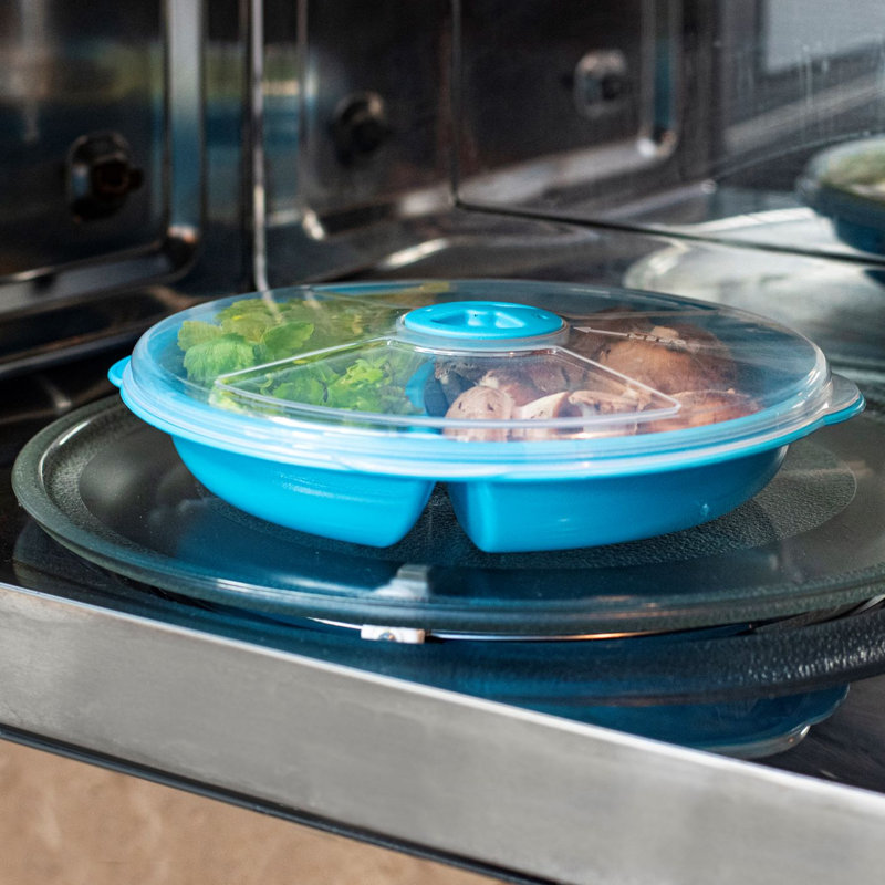 Ensemble de plats à service divisé Guzman, Bleu, Ensemble de 1