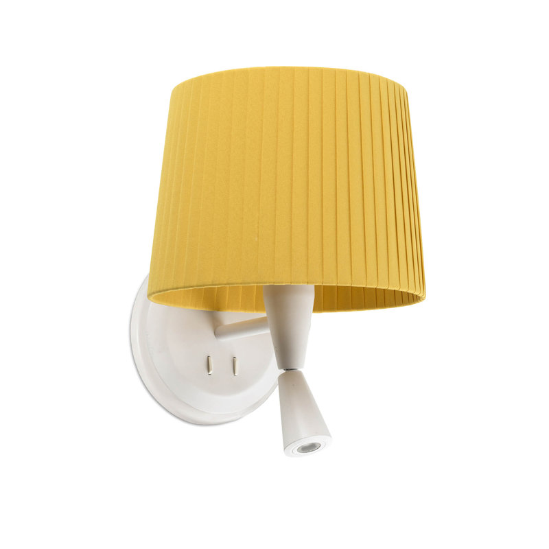 Samba Wall Lamp With Reader, Yellow, Matt White