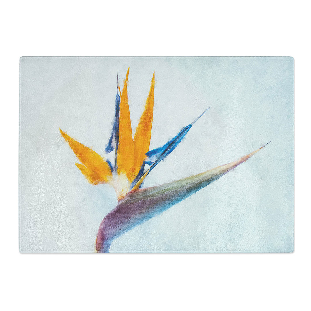 Tempered Glass Bird of Paradise Flower Chopping Board