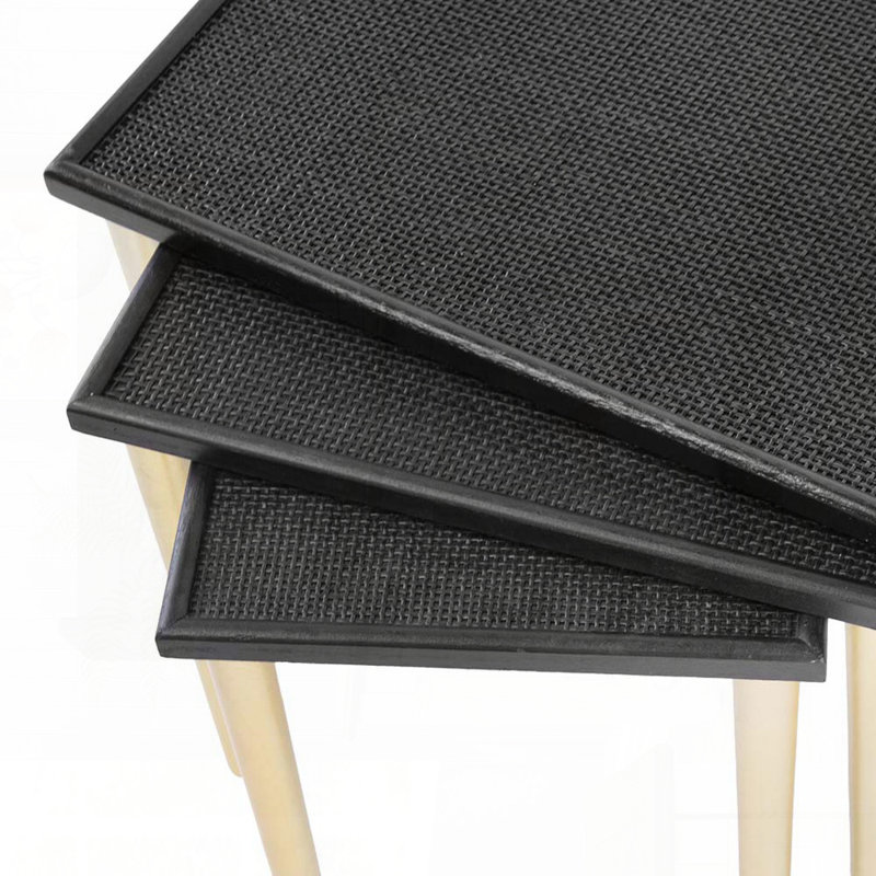 Ensemble de 3 tables d'appoint, L: 25 x 15,5 x 21 po, M: 20 x 15 x 18,5 po, S: 14 x 14 x 16,5 po