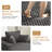 47.6" W Faux Fur Upholstered Standard Sofa with 3 Pillows-860684757