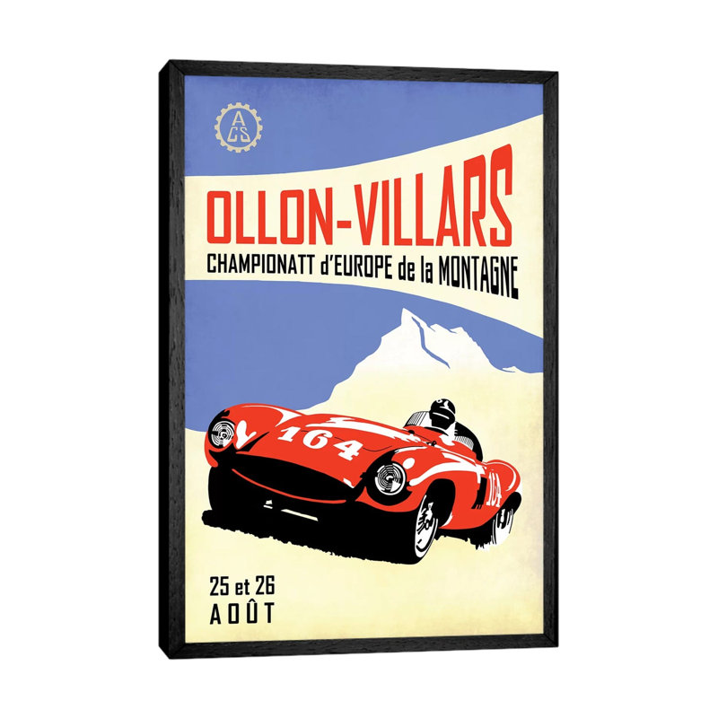 Ollon-Villars 1 Piece Wall Art on Canvas, 101.6cm H x 66.04cm W x 3.81cm D, Black Framed
