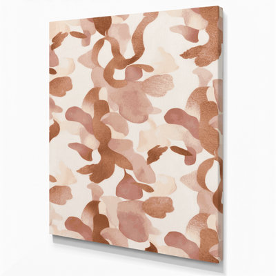 Aquarelle abstraite 35, art mural sur toile beige