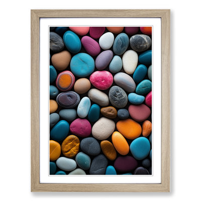 Pebbles Colour Field - Single Picture Frame Print on Wood