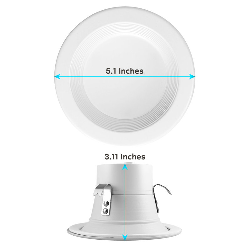 4-Inch White Aluminum LED Recessed Can Light Set