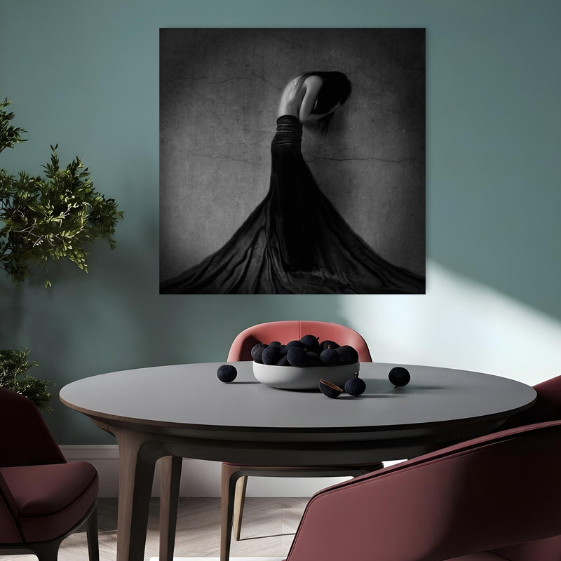 Dark Elegant Grief Dramatic Elegant Gothic Portrait Wall Art Print, 91.44cm H x 91.44cm W