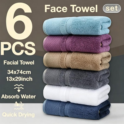 6pcs Hand Towel, Face Wash Towel Set