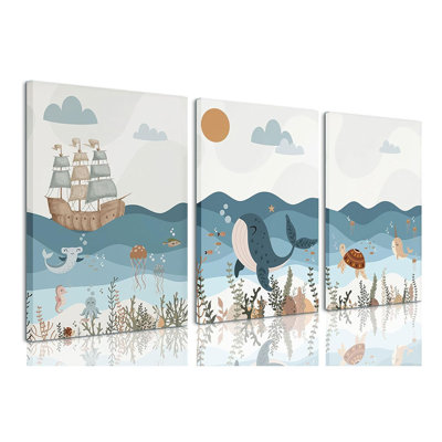3 Piece Wrapped Canvas Wall Art